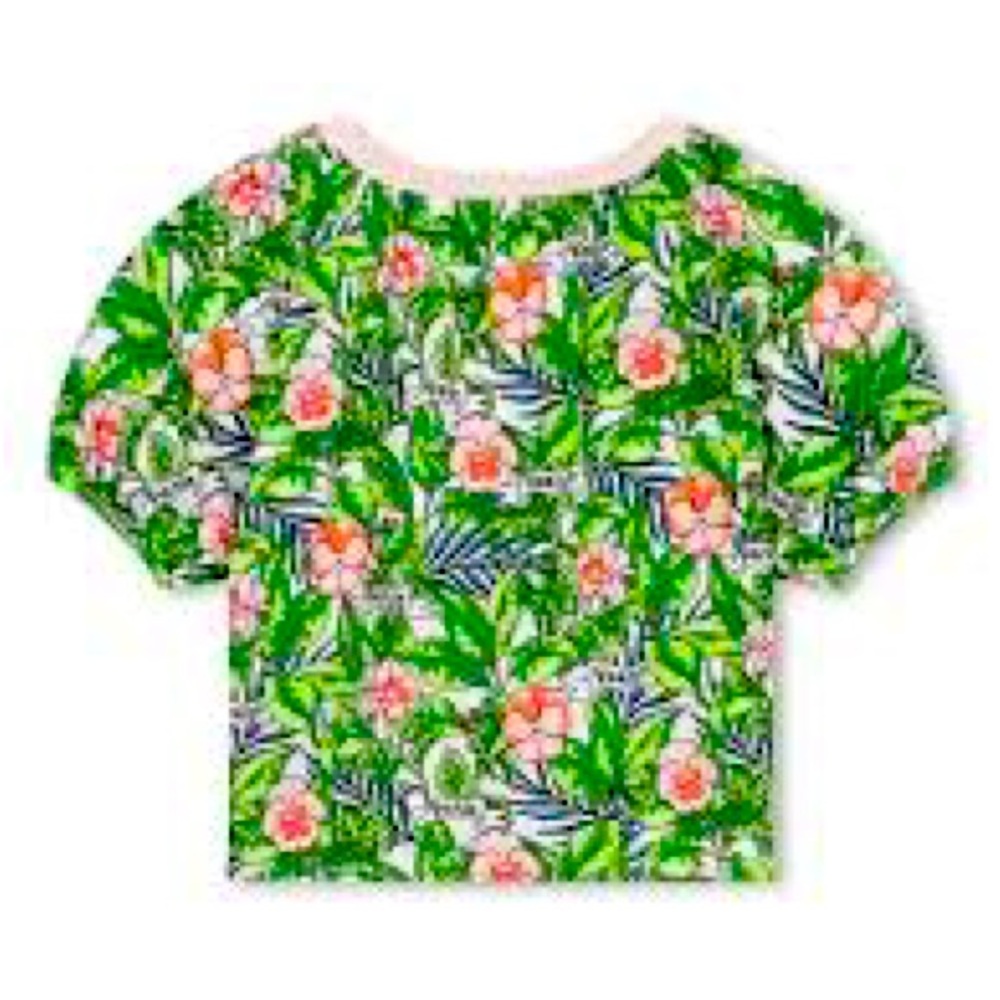 Kenzo Toddler Floral Green and Pink Crop Top